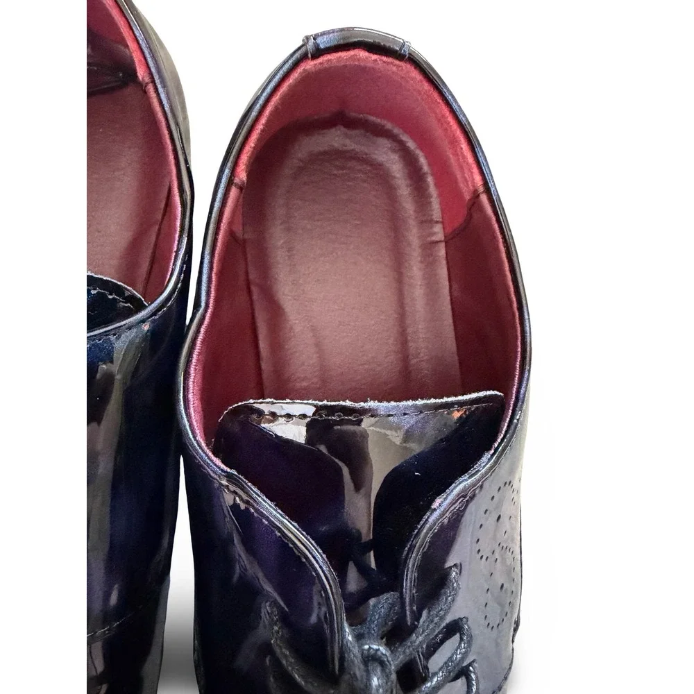 Blue Purple Iridescent Patent Leather Oxford Dress Shoes Mens Sz 9 Formal